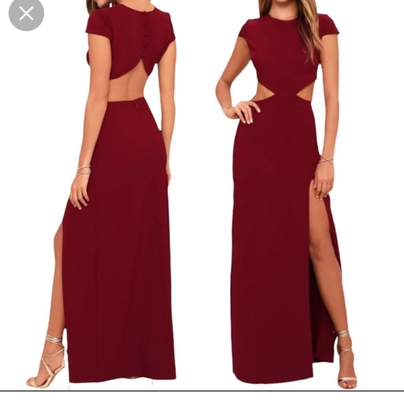 Lulus Dresses & Skirts - Lulu's Conversation Piece Wine Red Maxi Dress